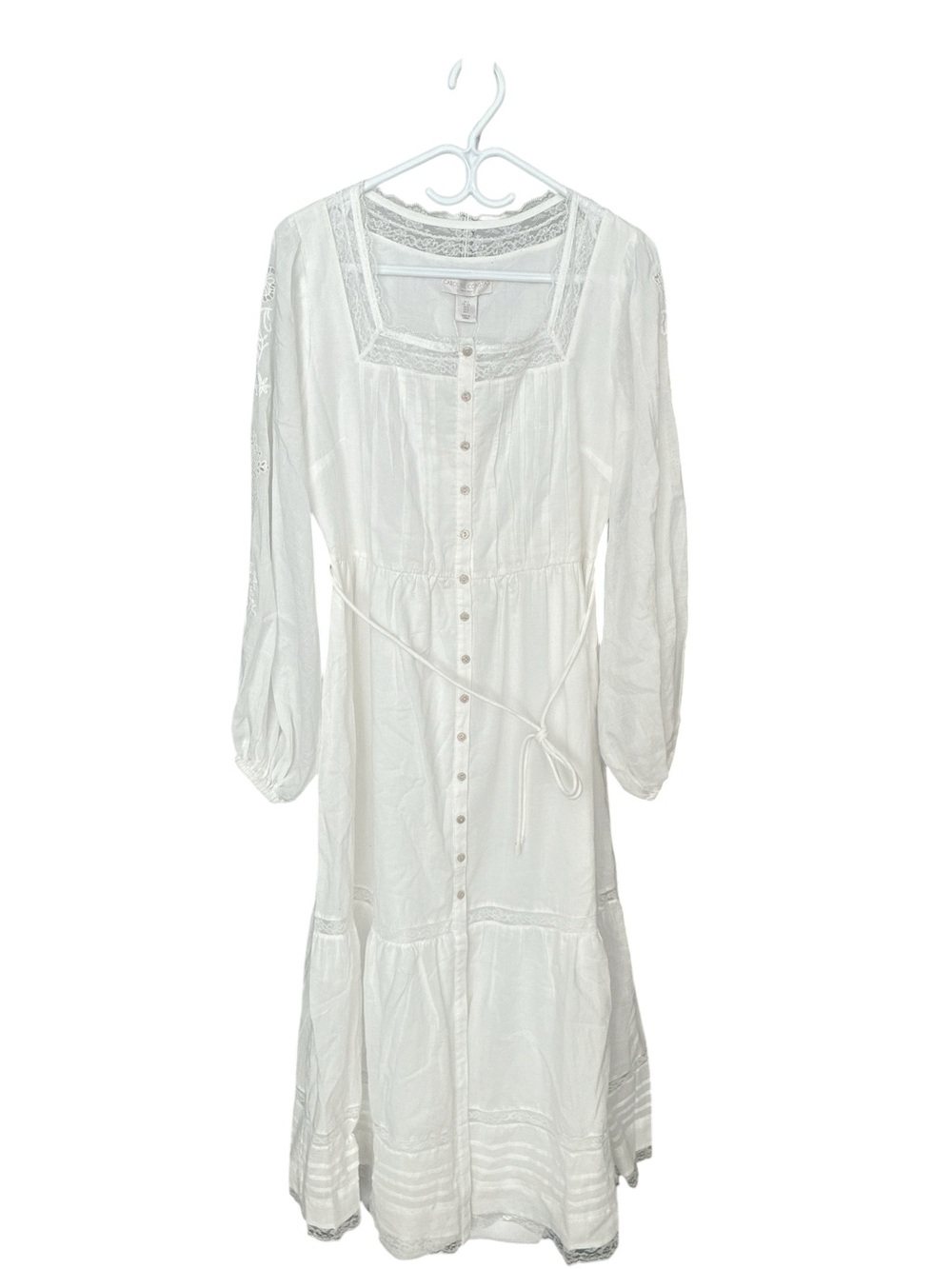 Caroline Constas White Button-Front Maxi Dress with Square Neck - Picture 4 of 8